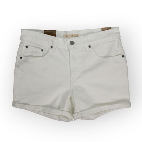 New 30/10 Levi's MidLength White Denim Short 4"Inseam Stretch - Picture 4 of 11